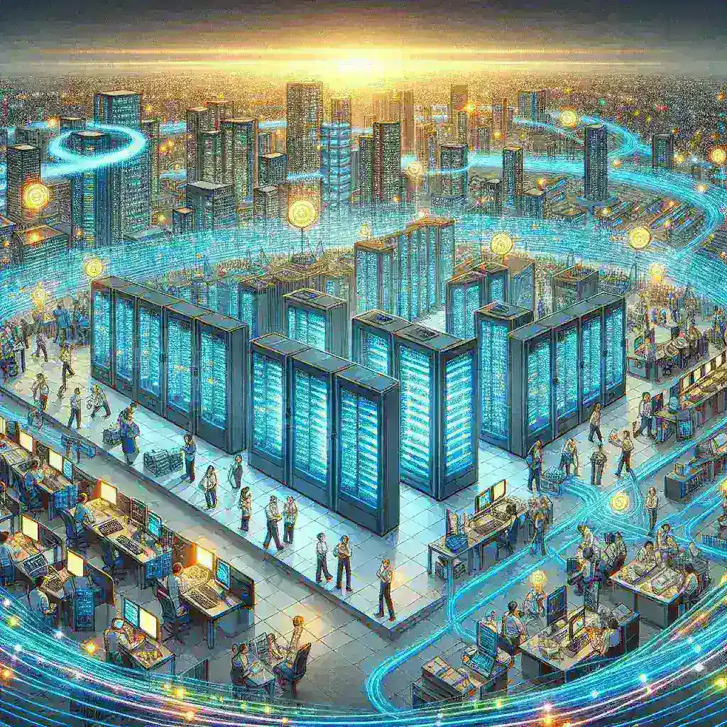 "Data center in Indonesia showcasing rapid growth in 2025, highlighting advanced technology and infrastructure development in the industrial sector."