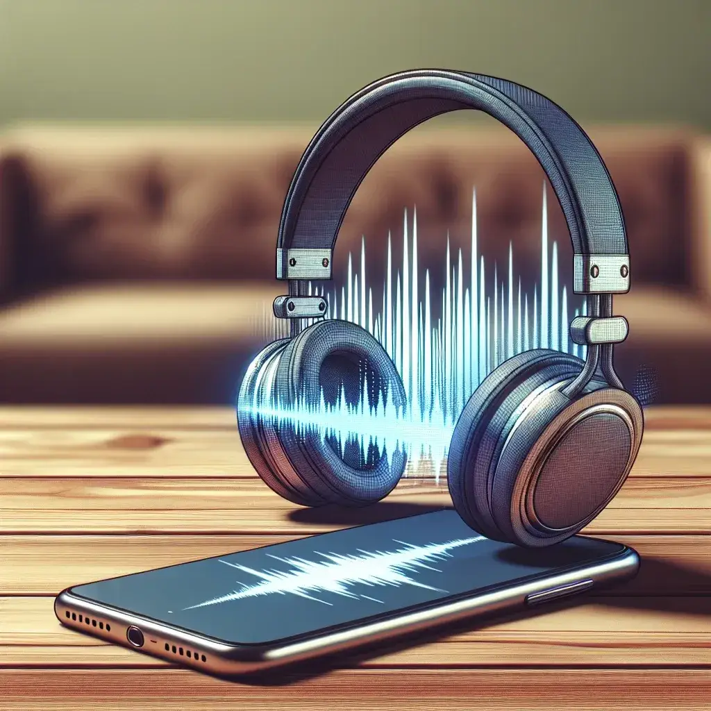 "Ilustrasi tips mengatasi audio AirPods Max yang terdistorsi, menampilkan AirPods Max dan perangkat pengaturan audio."